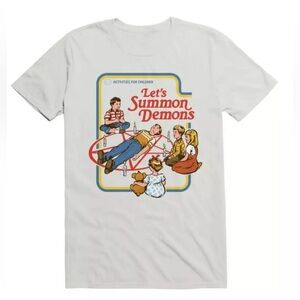 Lets Summon Demons Hot Topic T Shirt Short Sleeve White XL Funny Tshirt